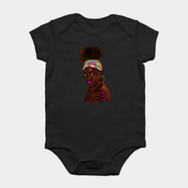 Beautiful Afro Melanin African Woman Baby Bodysuit by logiamerch